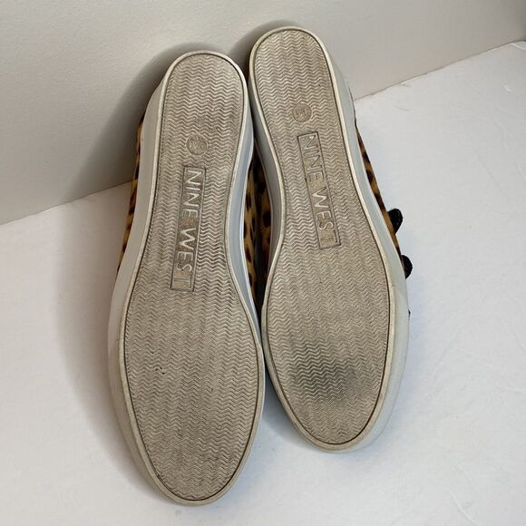 Nine West Leopard  Print Three Strap Velcro Casual Sneaker - Picture 9 of 10